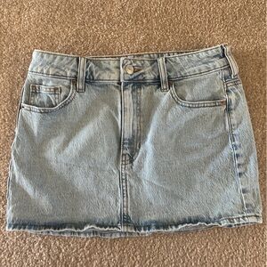 PacSun Stretch Light Blue Mid Rise Denim Skirt